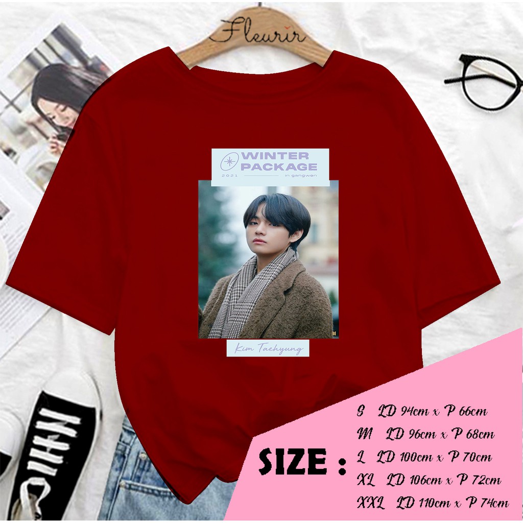 FLEURIR - KAOS TAEHYUNG WINTER KAOS  KPOP WANITA DEWASA LENGAN PENDEK TEE UNISEX OVERSIZE JUMBO