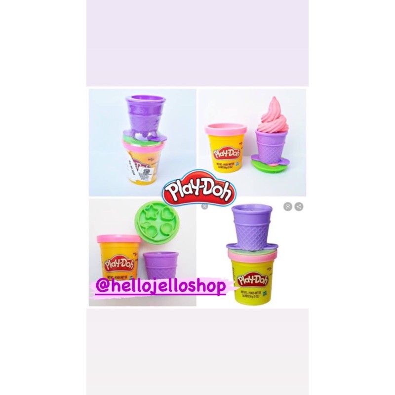 PLAY DOH ICE CREAM CONE ORIGINAL PLAYDOH ICE CREAM CONE PLAYDOH ES KRIM MAINAN LILIN ANAK