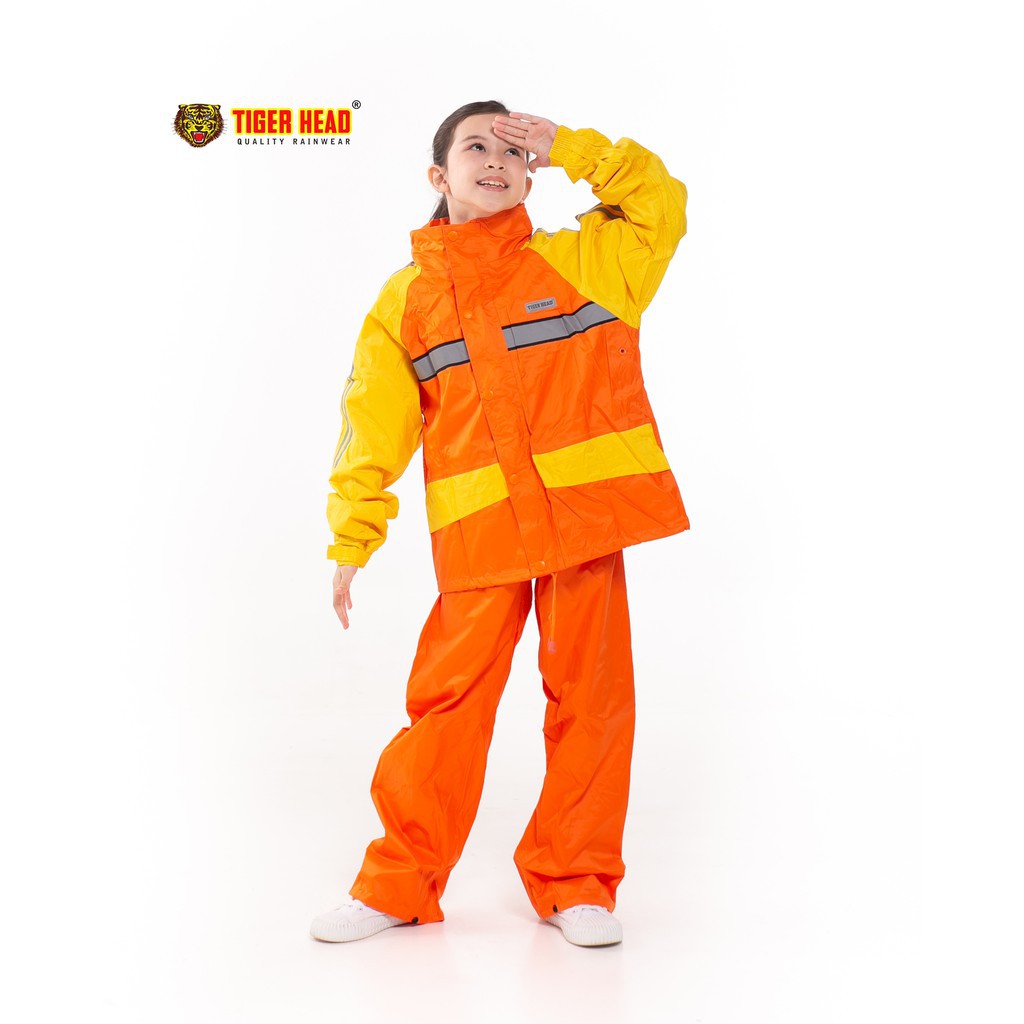 Jas Hujan Anak TIGER HEAD Metro Kids Setelan Jaket Celana Perempuan Laki Laki Taslan Waterproof