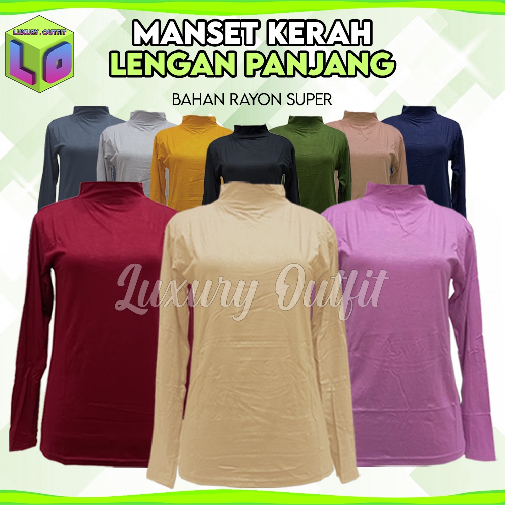 GROSIR 10 pcs Jumbo Manset wanita, Manset Rayon Super XXXL-XXXXL, MANSET BAJU LENGAN PANJANG/INNER D