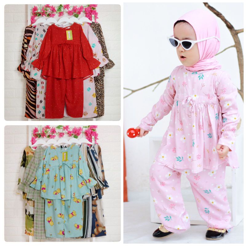 PILIH MOTIF Setelan Anak Perempuan ALMEERA 1-4 tahun  Setelan Anak Rayon Premium Beuzee