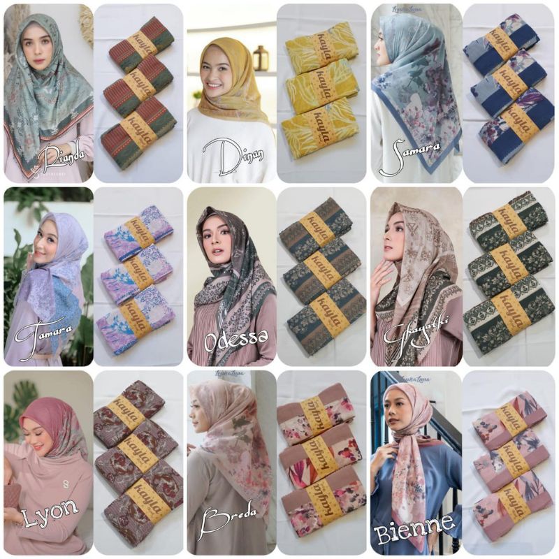 Hijab Segiempat Voal Printing kayla premium/ Kerudung motif printing / Hijab motif/Hijab Denay/Denay