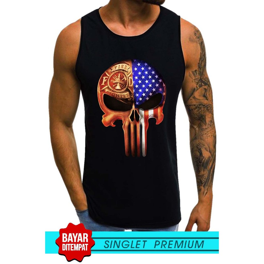 SINGLET LEKBONG PRIA (PUNISHER BDR) / SINGLET LEKBONG GYM /LEKBONG / SINGLET/KAOS DALAM PRIA/KUTANG