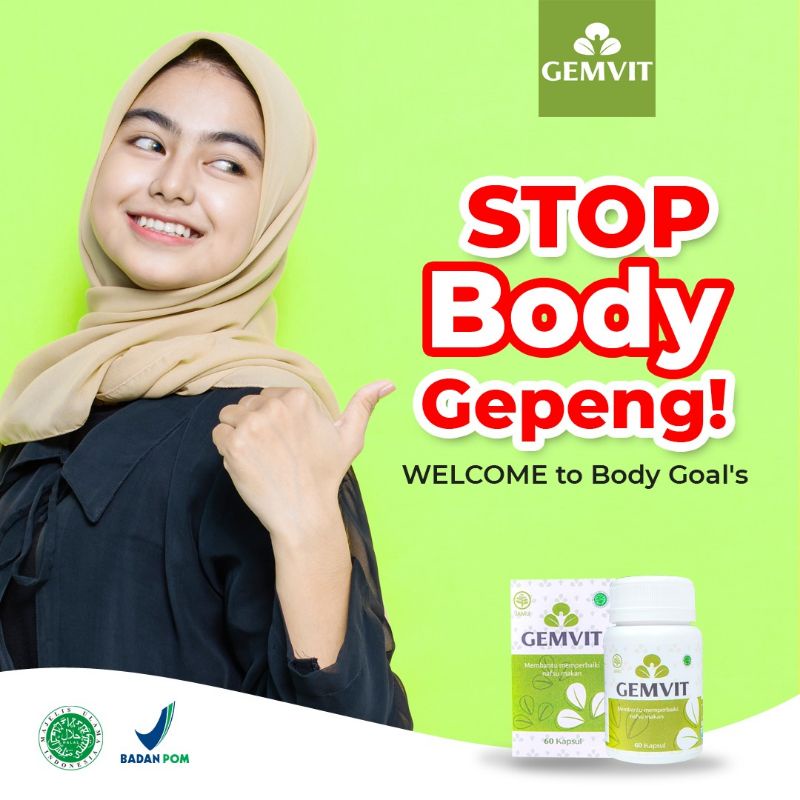 Gemvit suplemen penambah penggemuk badan bpom anak dewasa pemutih badan permanen bpom original