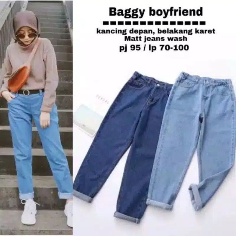 Boyfrend Baggy jeans Celana Wanita