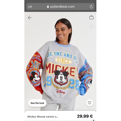 SWEATER WANITA TANGAN PANJANG CREWNECK DISNEY MICKEY PULLNBEAR = FREE MASK