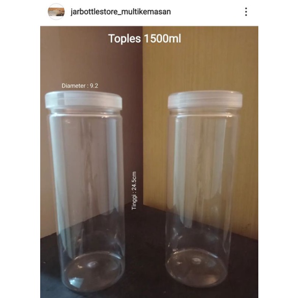toples plastik 1500ml / toples 1500 ml / jar 1500 ml