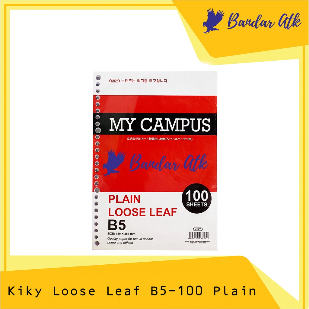 

Loose Leaf Polos Plain KIKY B5 100 Lembar Isi Kertas File Polos [1 PACK]