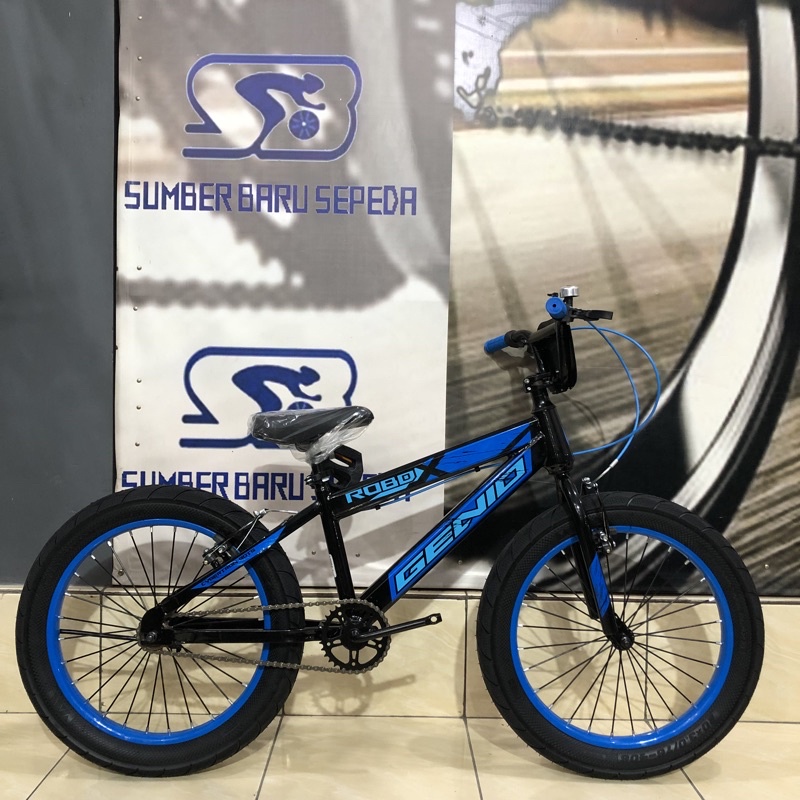 SEPEDA ANAK BMX GENIO ROBOX 20 INCH BY UNITED BIKE-Black Blue