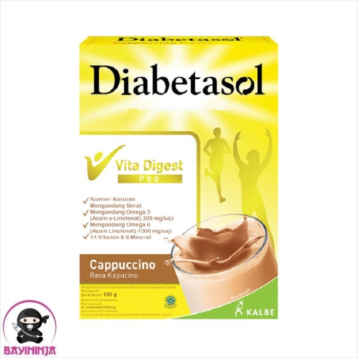 

DIABETASOL Susu Diabetes Cappuccino Box 180 g T-Ninjabayi 01