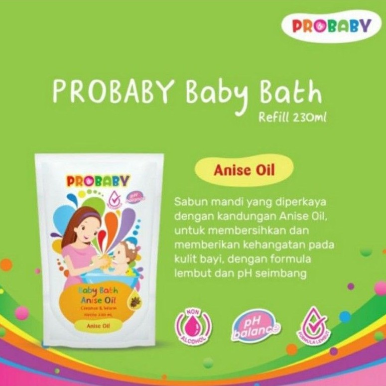 PROBABY Baby Bath Refill 230ml Sabun Mandi Bayi Baby Wash