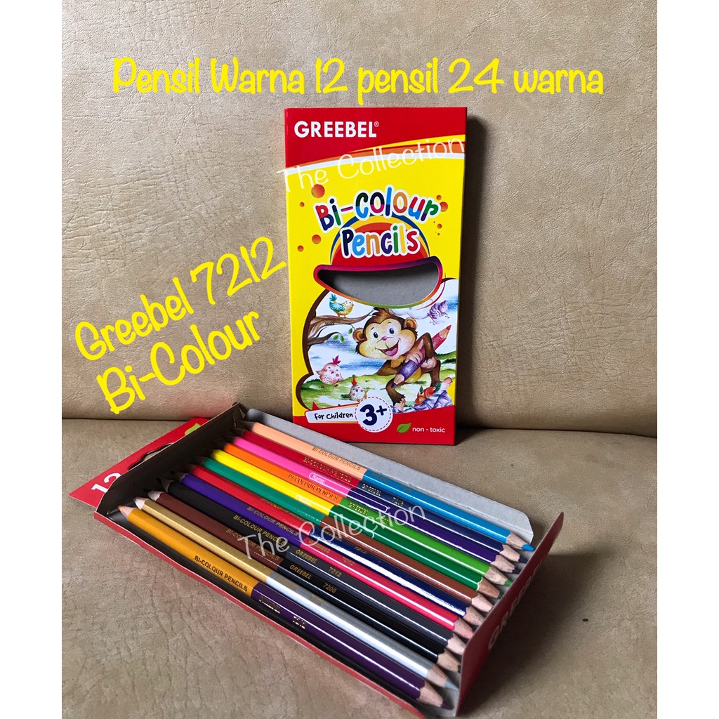 ATK0232GB 7212 Bi Colour 12 pensil 24 warna Greebel Pencil 