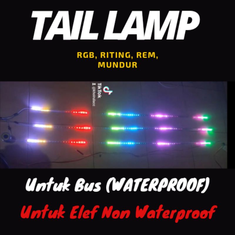 Tail Lamp RGB Belakang Bus dan Elef Riting Warna