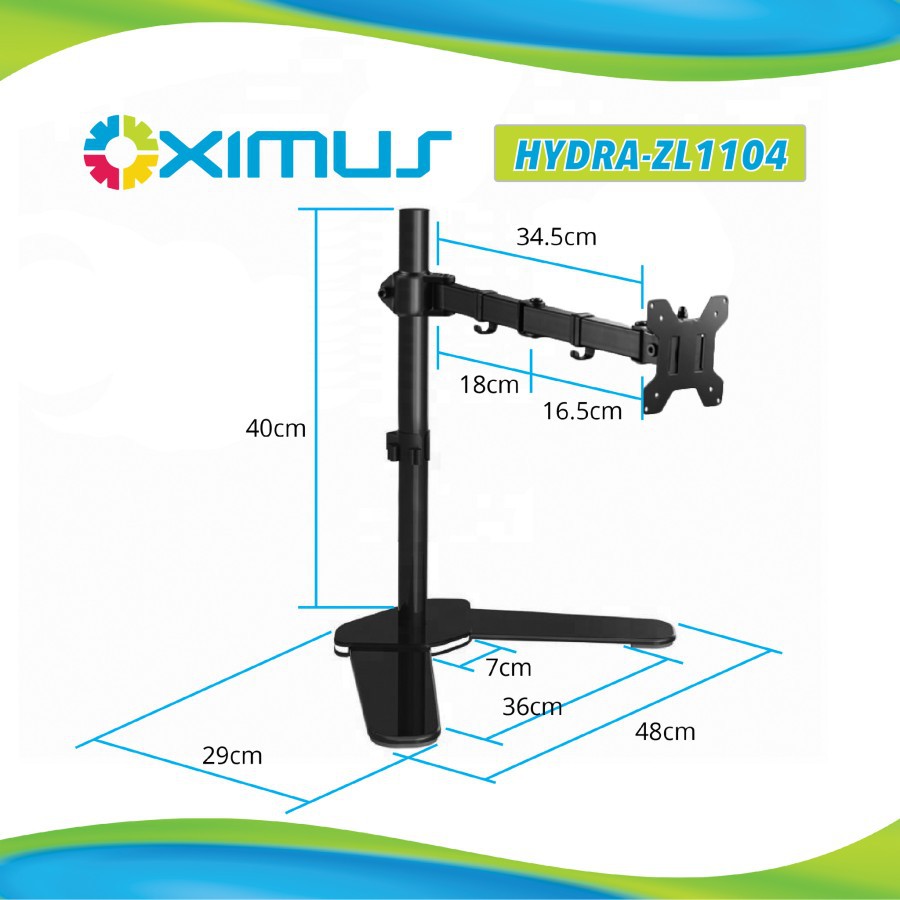 BRACKET MEJA LCD LED TV 1 Monitor 13 - 27 OXIMUS HYDRA ZL1104