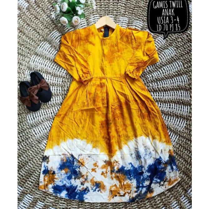 gamis twill anak/gamis twill ori/gamis twill aksara jawa(STOK READY)