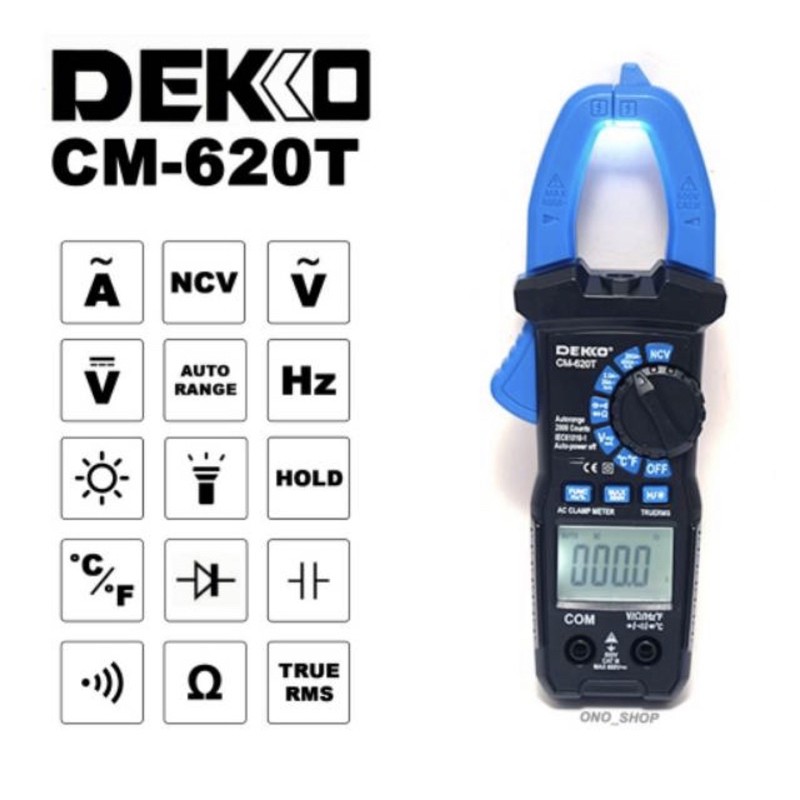 Digital AC Clamp Meter True RMS 600 Ampere - Dekko CM-620