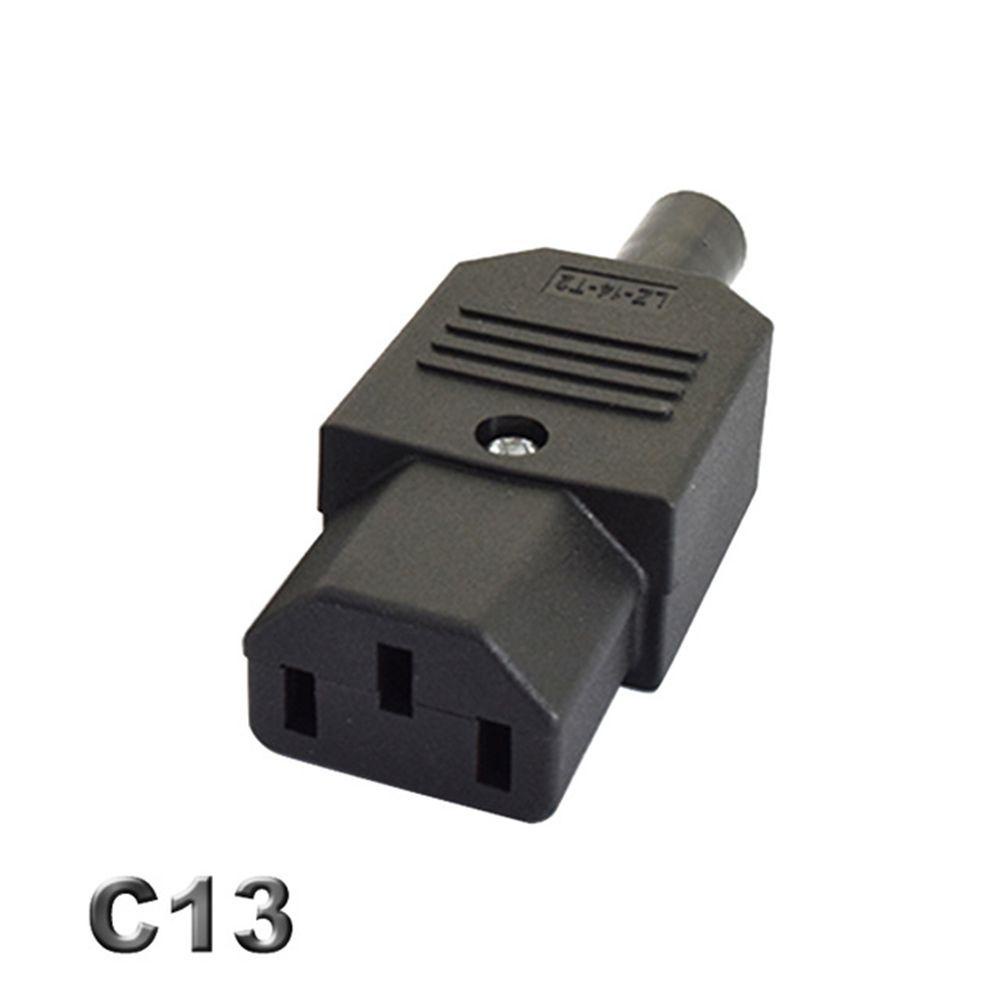 QUINTON Steker Kabel Lurus IEC Wadah Colokan Stop Kontak 3pin 10A 250V Power Connector