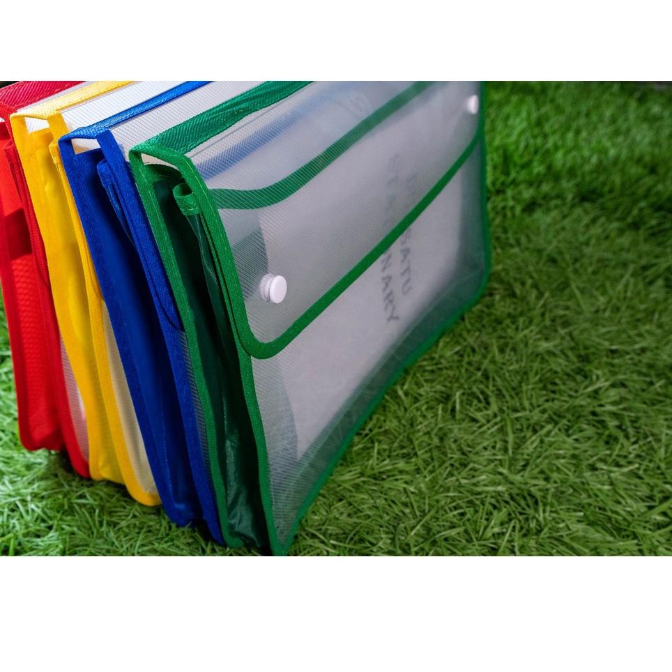 

codeS8e8D--Dataflex Map Plastik Zipper Bag School Bag Kancing Dua Tenteng Atas Folio