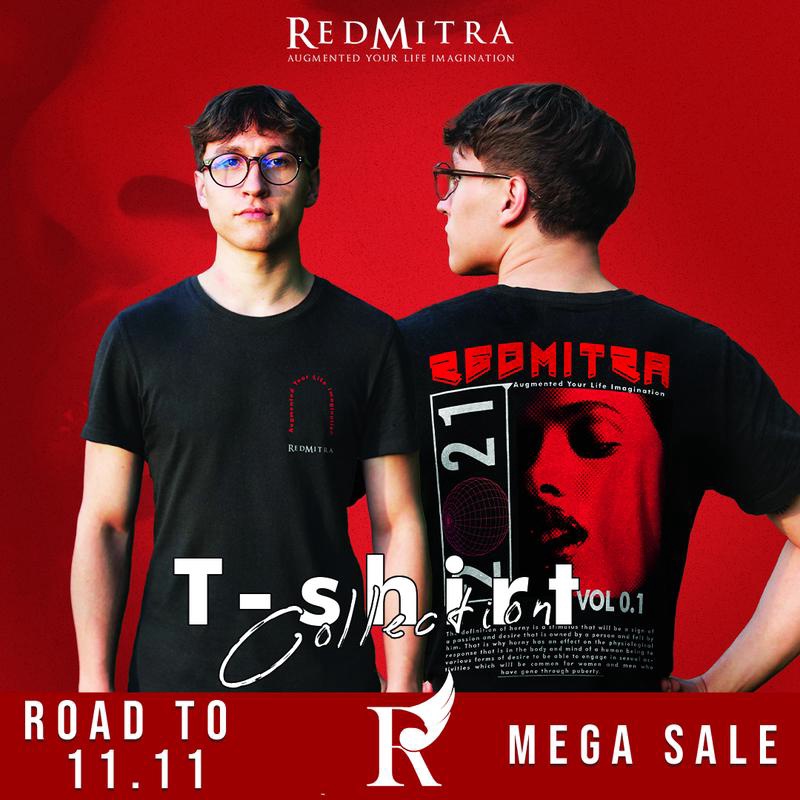 Kaos Katun Pria Premium 24s Sexy Casual Short Sleeve Hit Redmitra Tshirt
