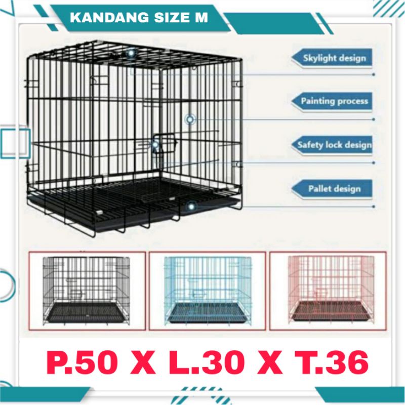 KANDANG KUCING BESI LIPAT SIZE MEDIUM U/ KELINCI / SUGAR GLIDER / KITTEN