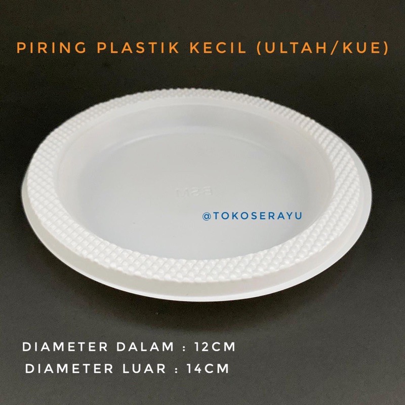 Piring Plastik kecil Putih Susu P6 Isi 50pcs