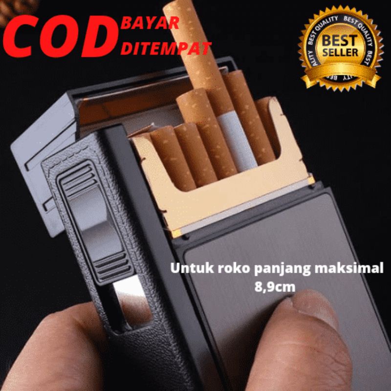 Tempat Rokok - Kotak Rokok - Tempat Rokok Plus Korek - Wadah Rokok Isi 20 Slot