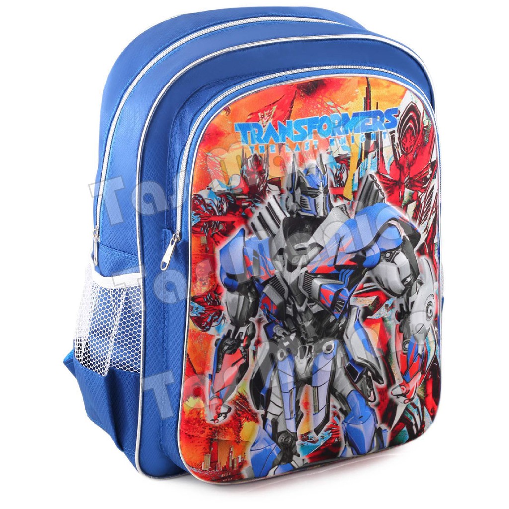 PTS - Tas Anak Cowo / Laki Laki- Big Emboss - TRANS FORMERS - Blue + FREE Botol Minum - School Bag Tas Sekolah