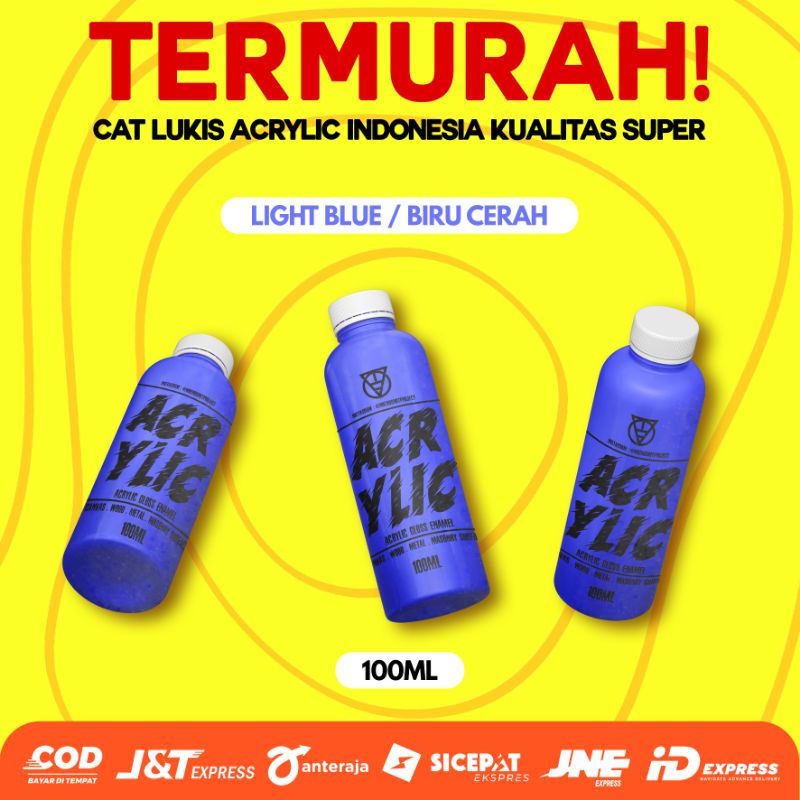 

Cat Lukis Serba Guna 100ml Biru Cerah - Cat Akrilik - Acrylic Paint Cat Sterefoam