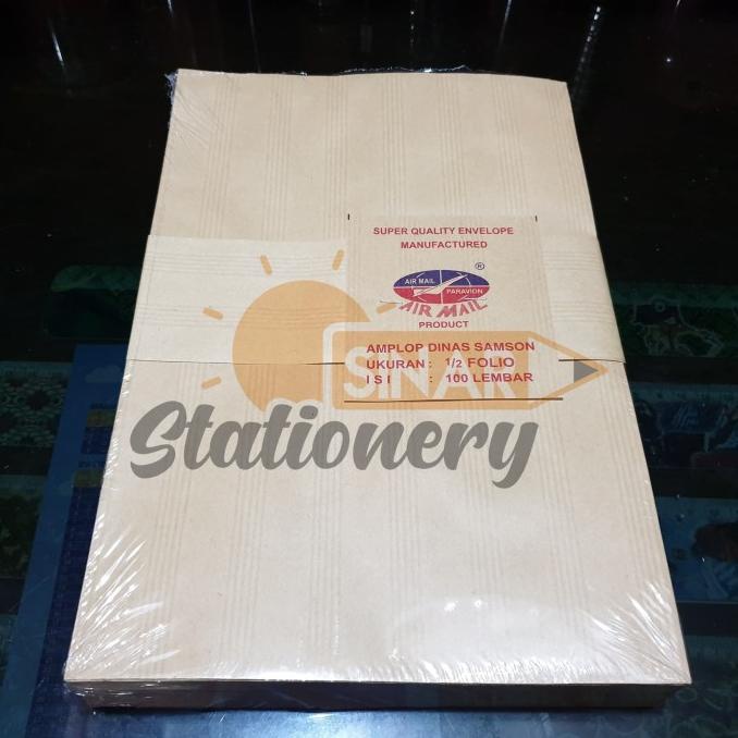 

#####] Amplop coklat 1/2 folio airmail 1pak isi 100pc