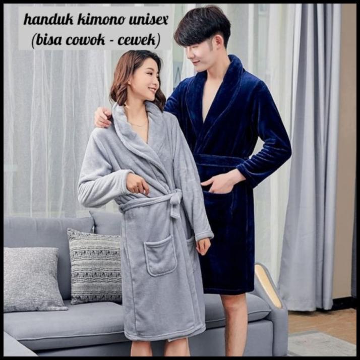 Handuk Kimono Dewasa Wanita & Pria, Bahan Tebal Soft Import ( Couple )