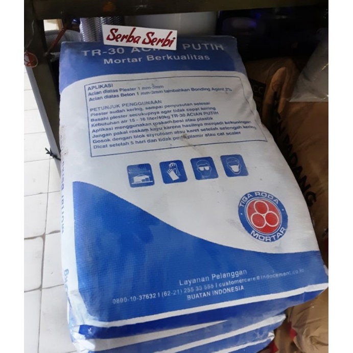 Semen putih acian mortar plamir dempul dinding beton /sak (instant)