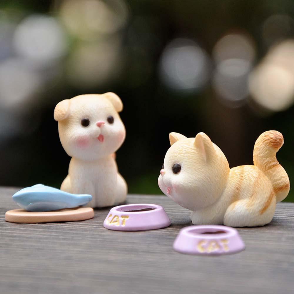 [Elegan] Miniatur Lucu Nakal Mikro Lanskap DIY Resin Craft Kitten Ornamen