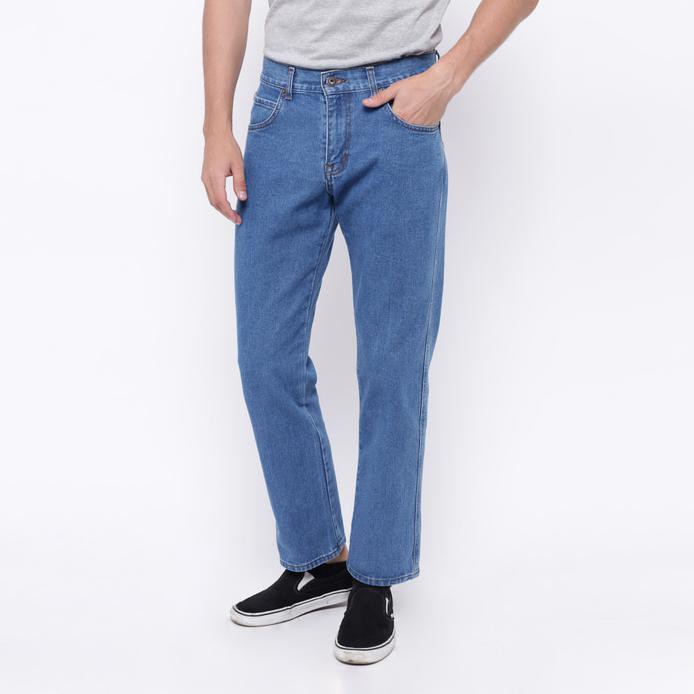 Edwin Celana Jeans Reguler Fit Pria Panjang Medium Blue Vegas 02 - Biru Muda, 30 Best Quality