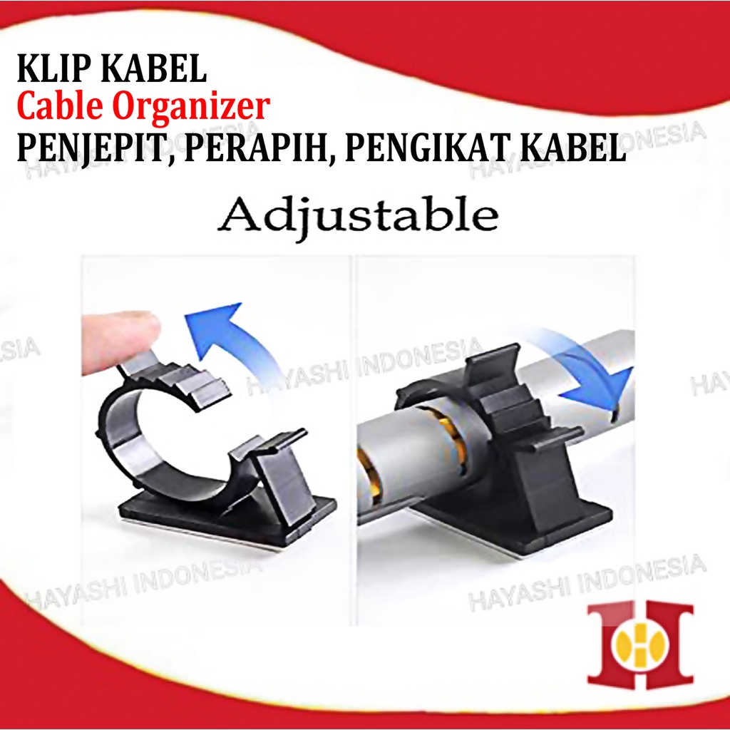 Klip Perapih Pengikat Penjepit Kabel Mobil Cable Organizer Holder USB - 10 pcs