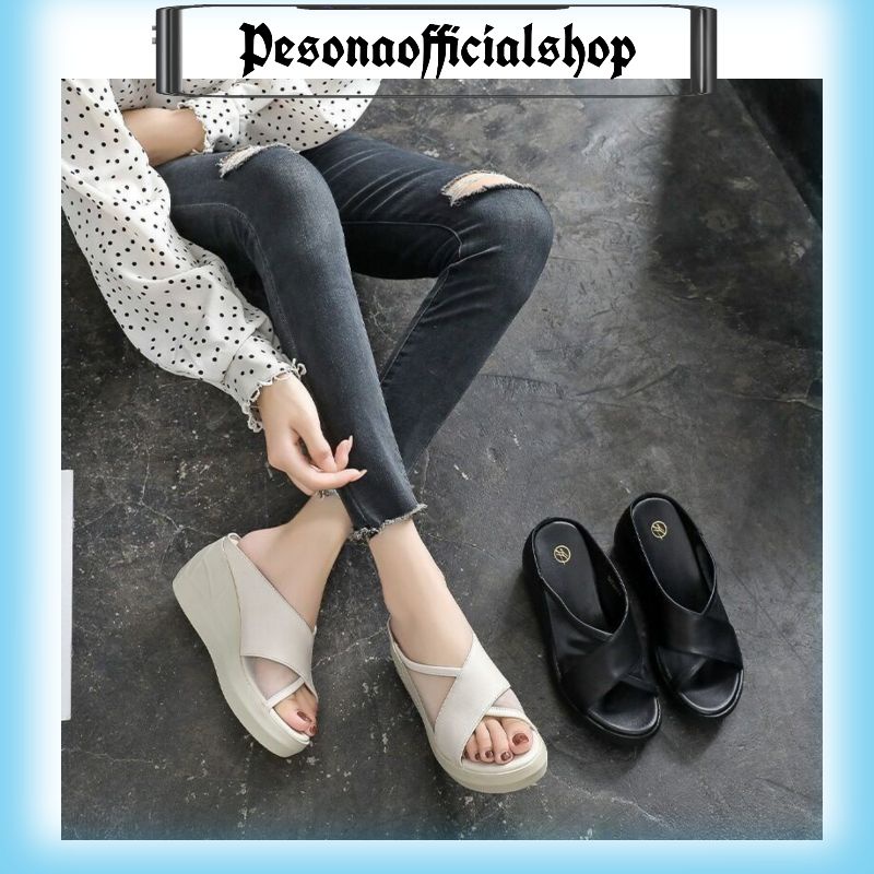 COD POS 519 Sandal Wedges Wanita Import