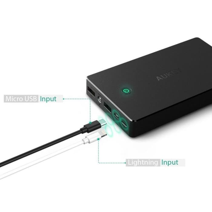 Aukey Power Bank Powerbank 20000Mah 20000 Mah Quick Charge 3.0 Pb-T10 - Hitam