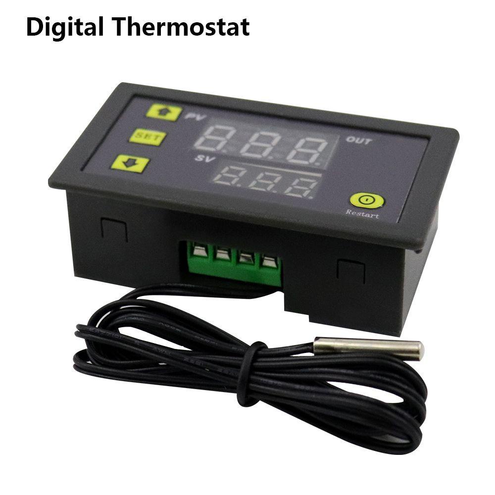 Solighter Termostat Digital W3230 12V 24V AC110-220V Dengan Modul Thermostat Instrumen Kontrol Panas/Pendingin