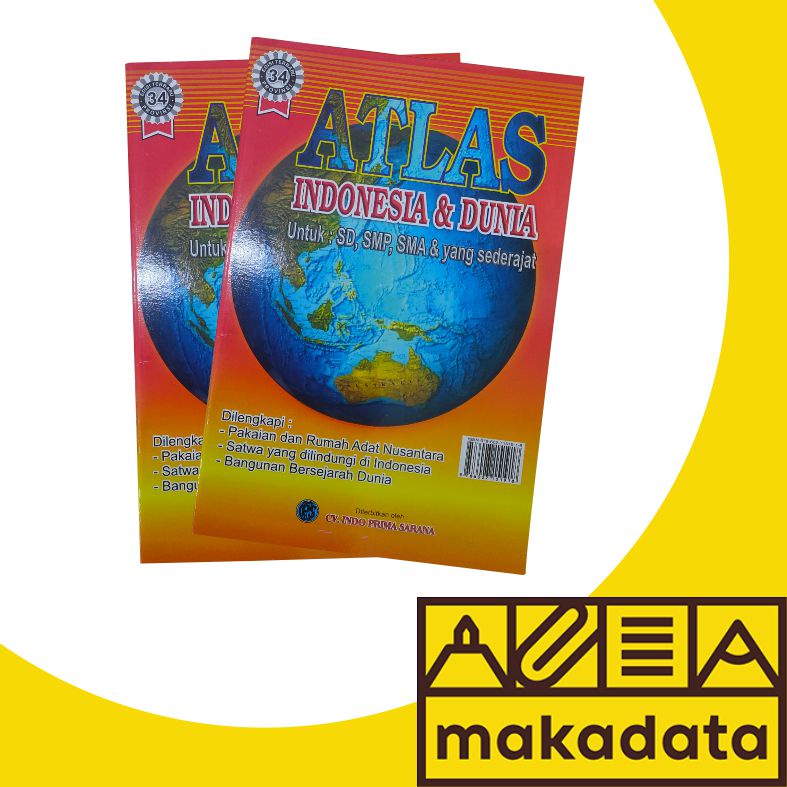 BUKU ATLAS INDONESIA DAN DUNIA BESAR 1PCS MURAH