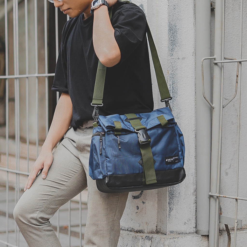 KANO NAVY ORIGINAL x ARCIO Tas Selempang Casual Pria Daily Messenger Bag Tas Slempang Bahu Multifungsi Slingbag Kuliah Kerja Sling Bag Kampus Sekolah SMA SMK Shoulderbag Remaja Dewasa Shoulder Bag Distro Premium Keren Terbaru Kekinian Branded