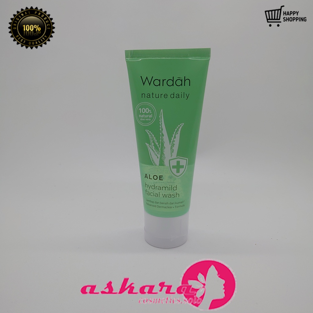 Wardah Nature Daily Aloe Hydramild Facial Wash 60 ml / Wardah Nature Daily Aloe Hydramild / Wardah Nature Daily Series