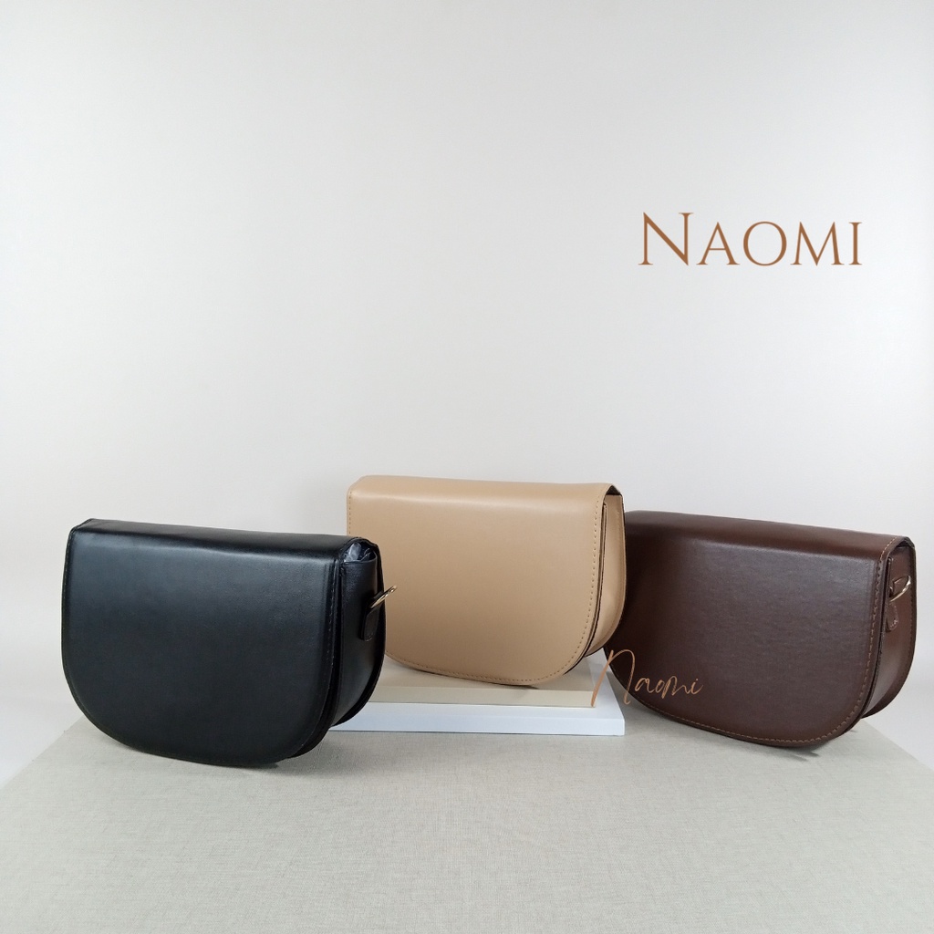 NAOMI - Stephanie Sling Bag Import Kulit - Tas Slempang Simple Polos Wanita - Tas Fashion - Tas Simple Harian Daily Sintetis PU - Tas Wanita - Tas Naomi - Naomi Bag