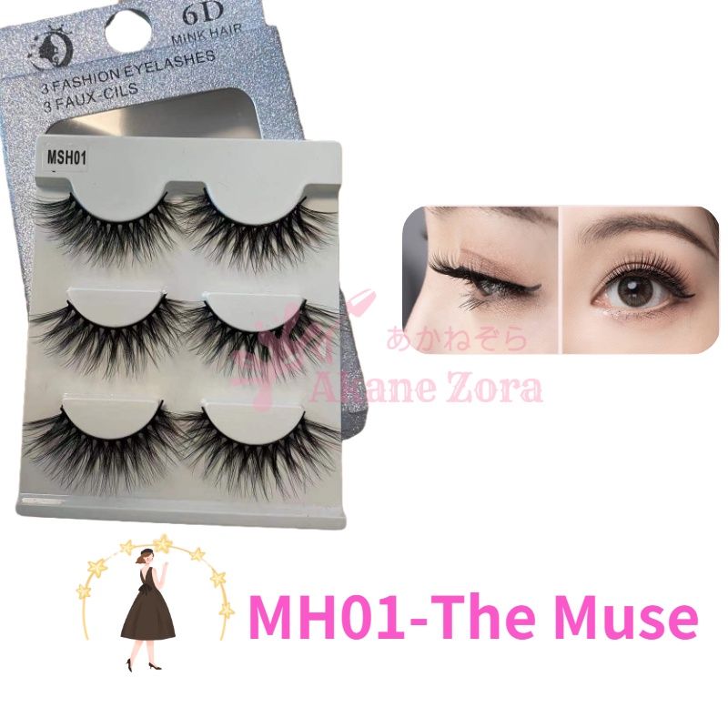 Akane Zora Bulu Mata 3D Bulu Mata Palsu Natural Dan Lem Bulu Mata Expert Premium Dan Penjepit Bulu Mata &amp; Lem Bulu Mata Eyelash Extension Penjepit Bulu Mata Sisir