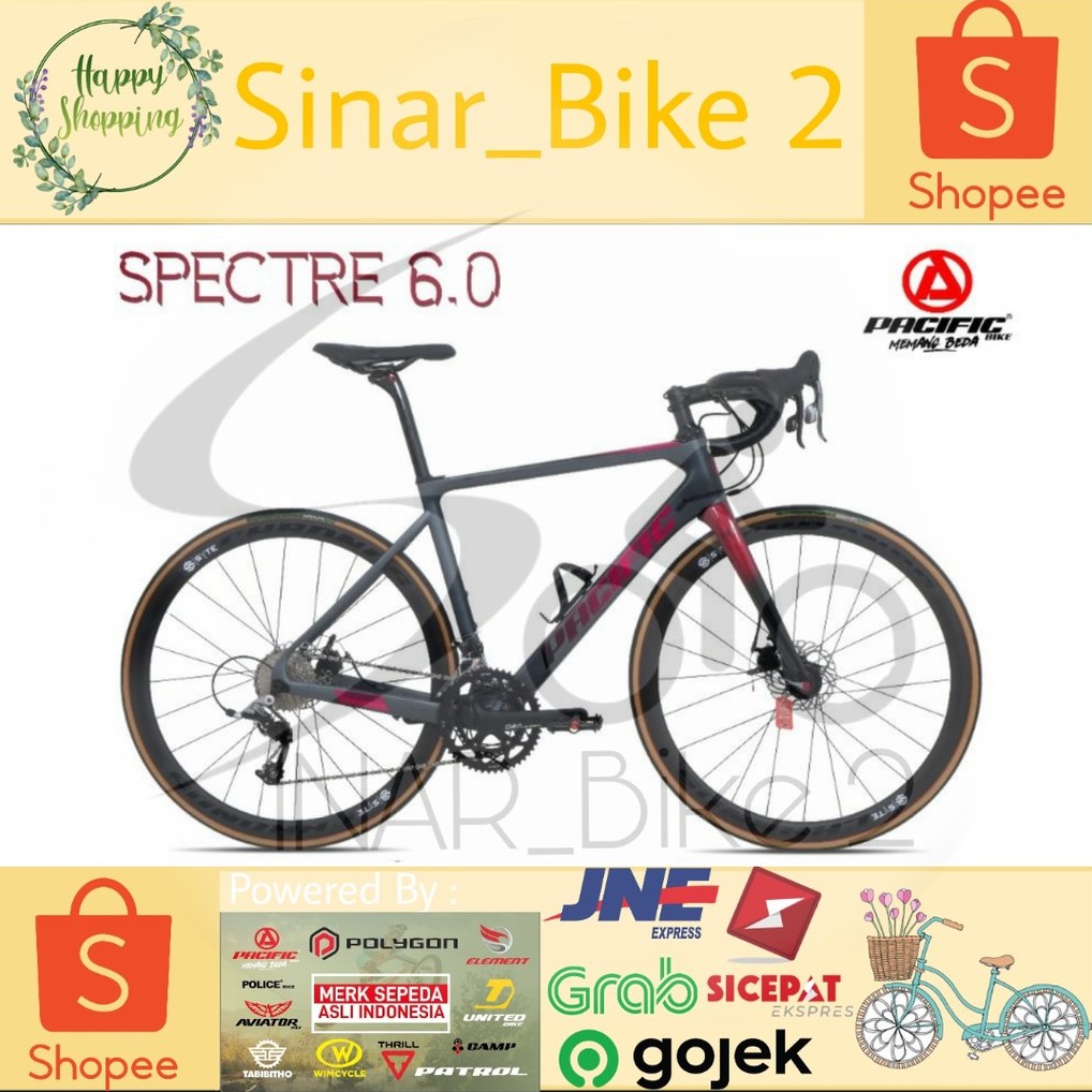 Sepeda RoadBike Pacific Spectre 6.0 700C Carbon Hidrolik (Ekspedisi)