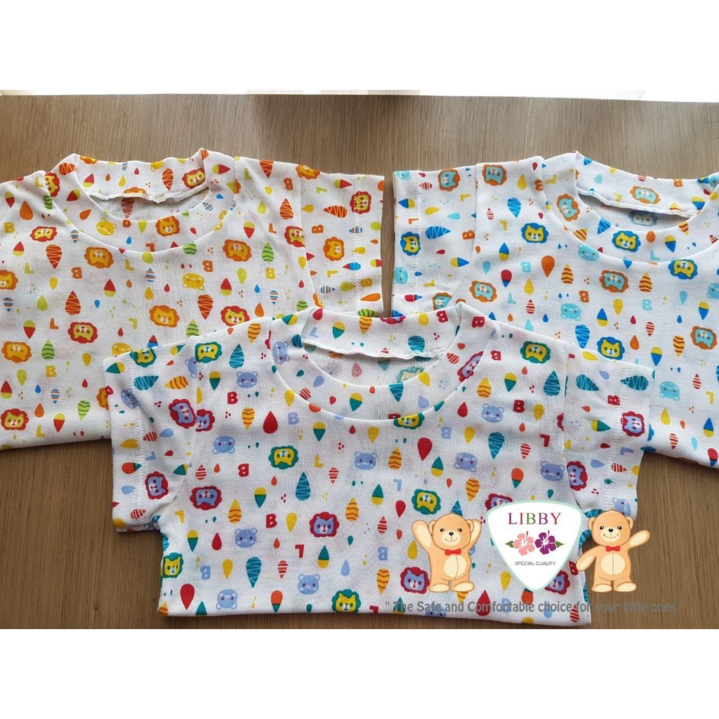 promo 3 pcs Oblong Baju Tangan Pendek SML Besar Libby Triangle murah kualitas bagus