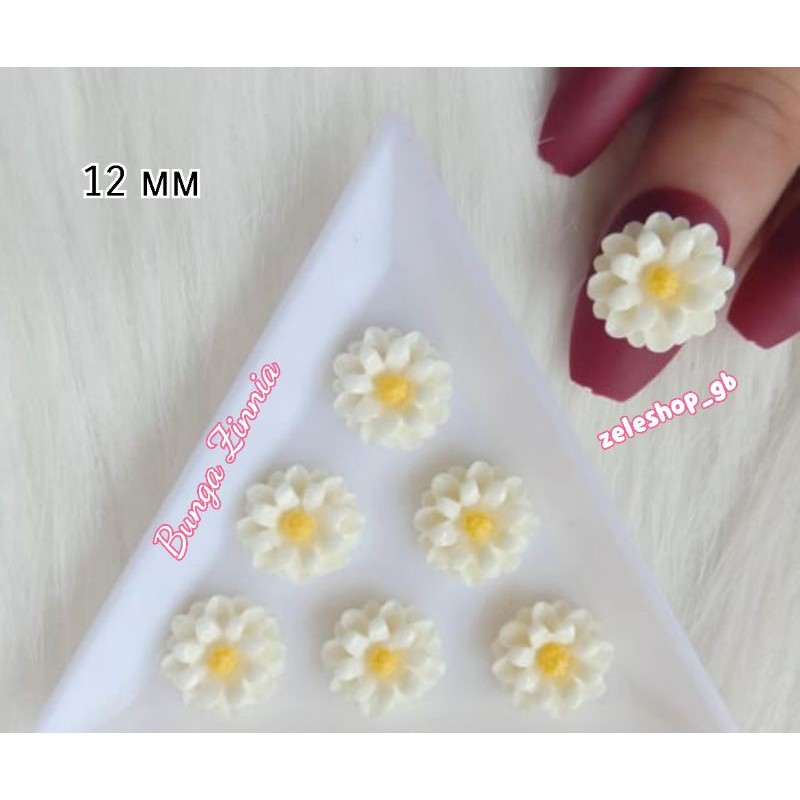 RESIN BUNGA ZINNIA / HIASAN KUKU NAIL ART/HIASAN TASBIH DIGITAL