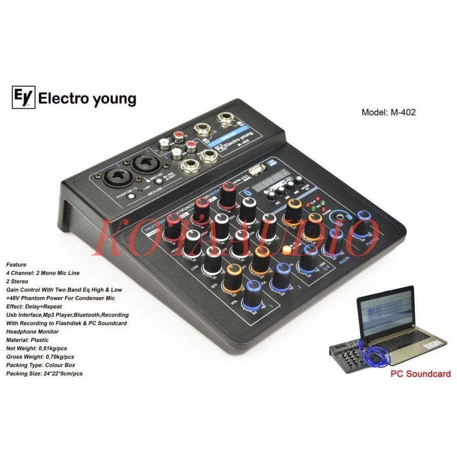 MIXER AUDIO ELECTRO YOUNG M 402/ M402 ELECTROYOUNG M 402 4 CHANNEL