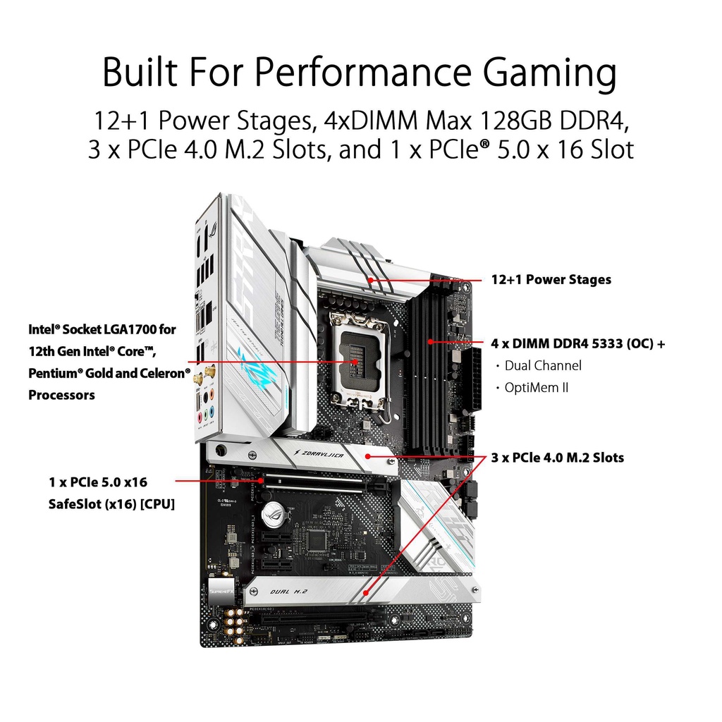 ASUS ROG Strix B660-A Gaming WiFi D4 | DDR4 Intel LGA1700 Motherboard