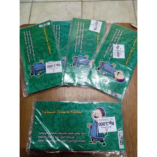 

Amplop Angpau Uang Tematik Versi Khitanan Warna Hijau Tua