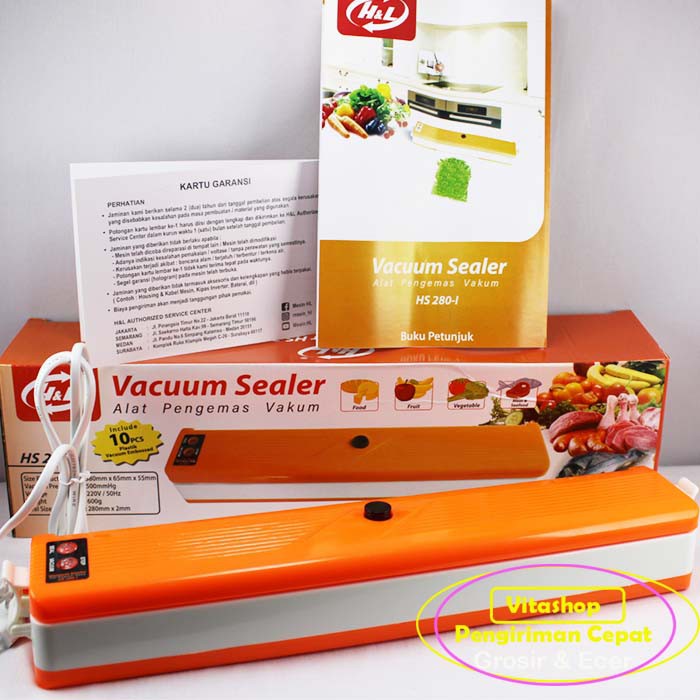 Alat vacum sealer makanan H&amp;L / freshpack / alat pres plastik portable