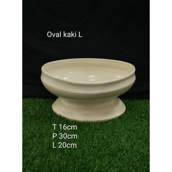 Vas keramik oval kaki L
